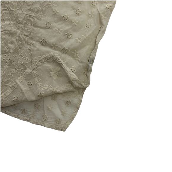 Johnny Was Embroidered Blouse Top Womens Small Beige Boxy Boho Cottagecore - Picture 5 of 14
